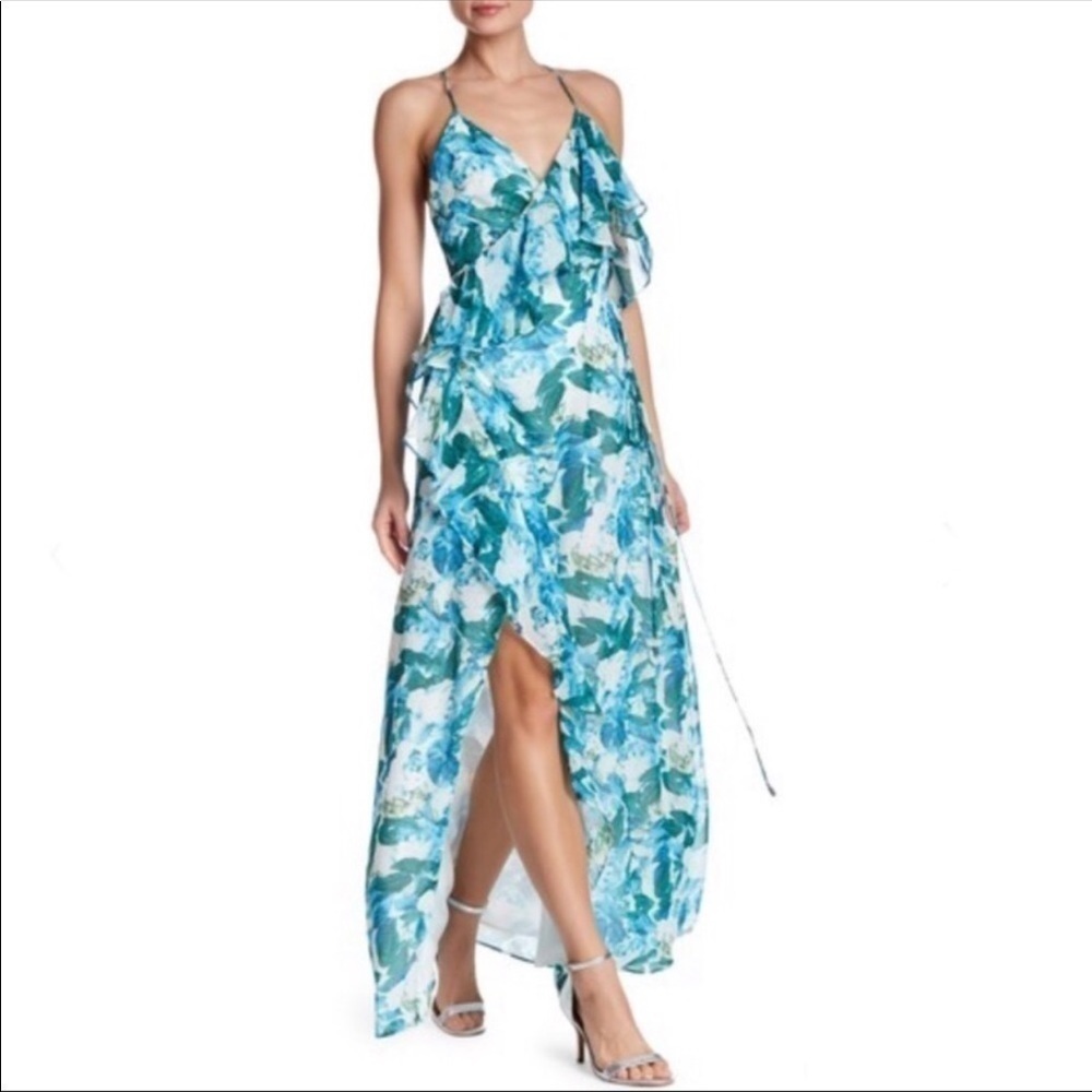 Meghan Los Angeles Viviana “Blue leafs” Dress LG